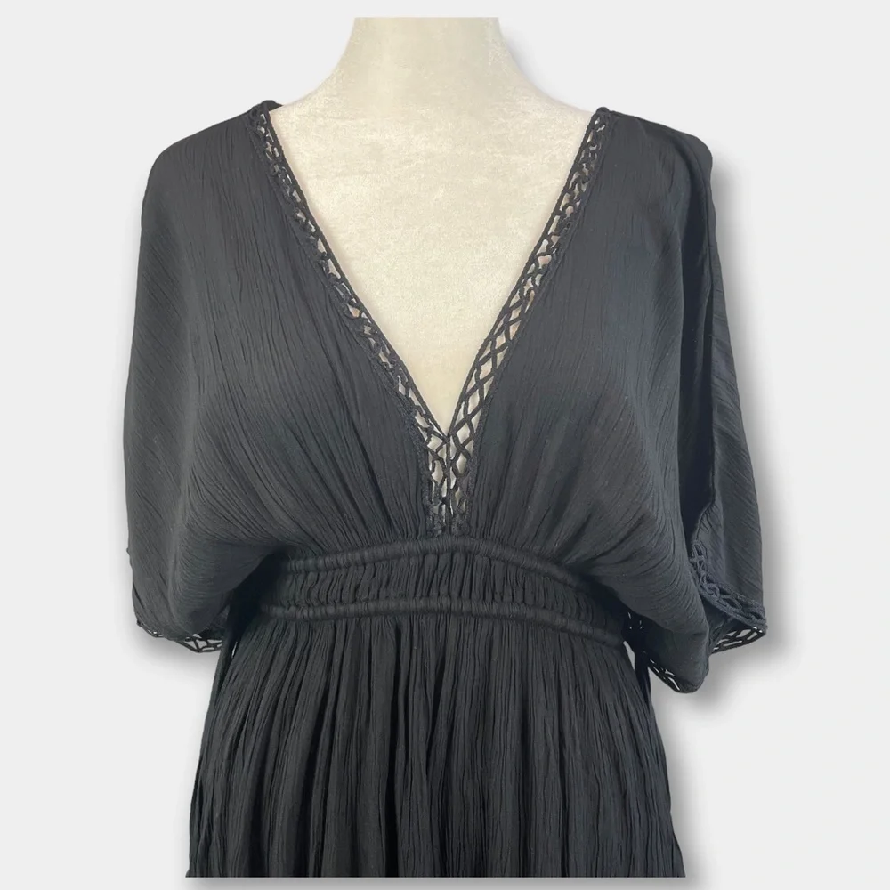 NWT Accessorize Lace Trim Maxi Dress Black Size XS - Picture 11 of 14